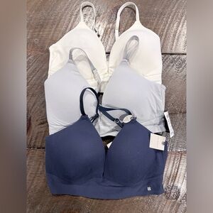 Lucky Brand Trio: White, Gray, and Navy Bras